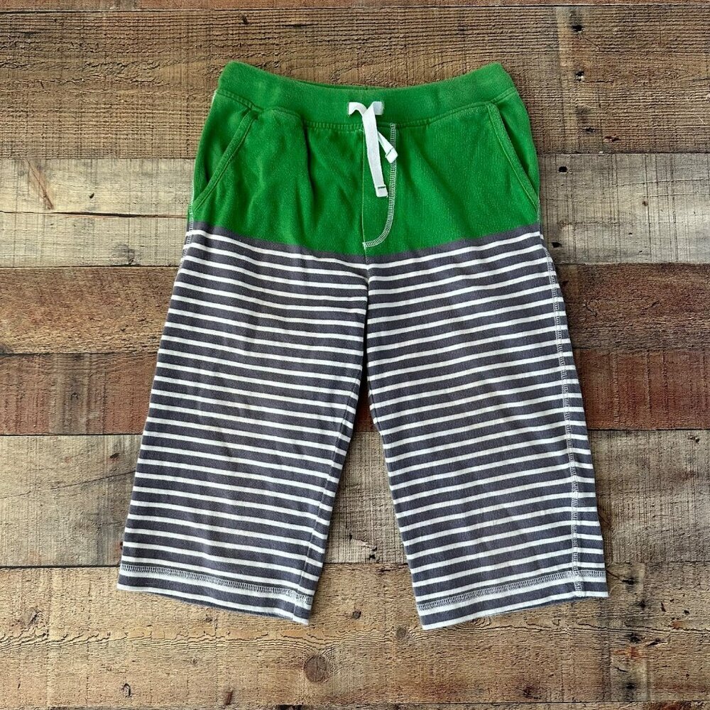 Mini Boden Boys' Size 10 Green & Striped Drawstring Shorts